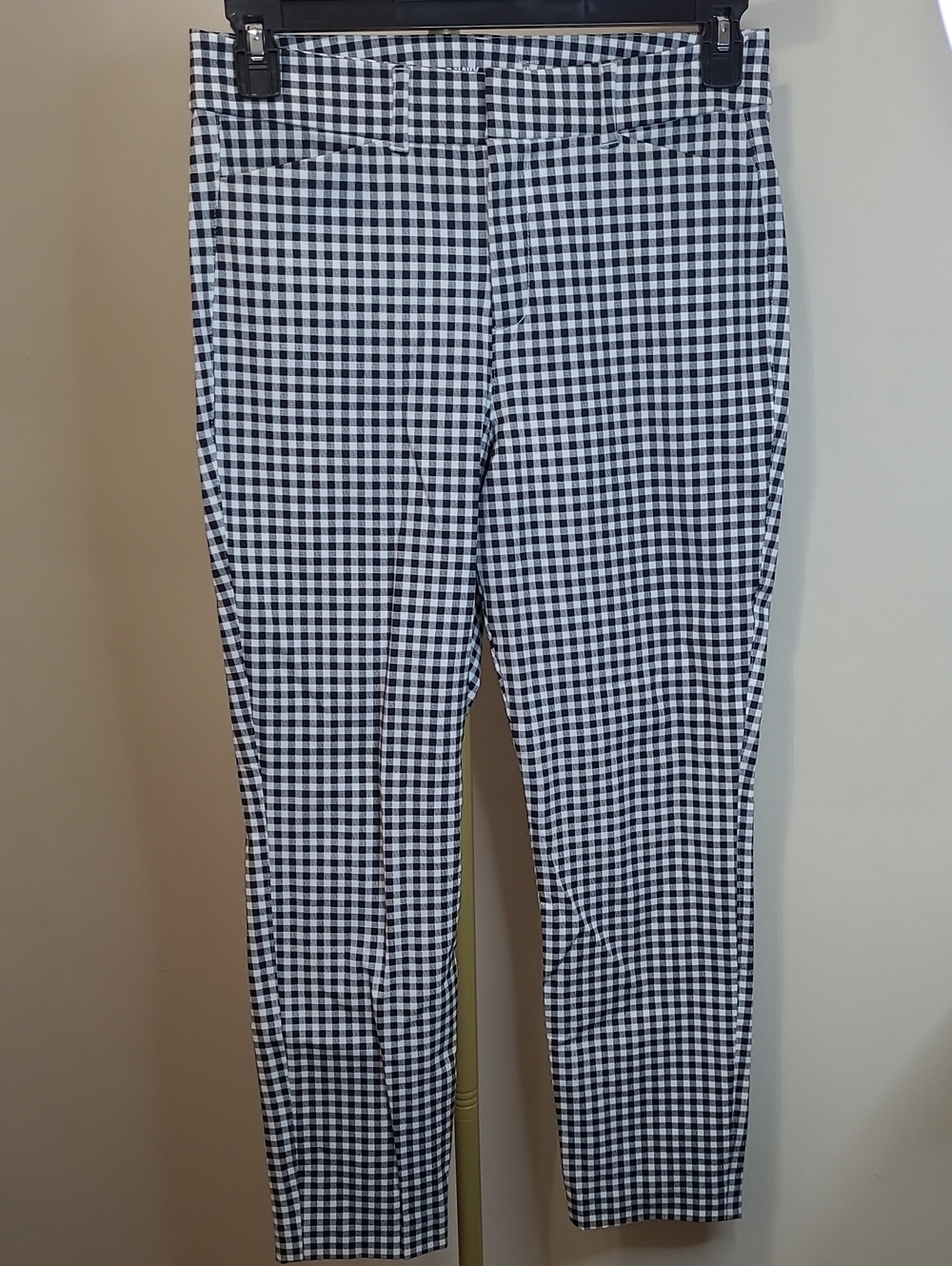 Old Navy Black & White Gingham High-Rise Pixie Pants size 8
